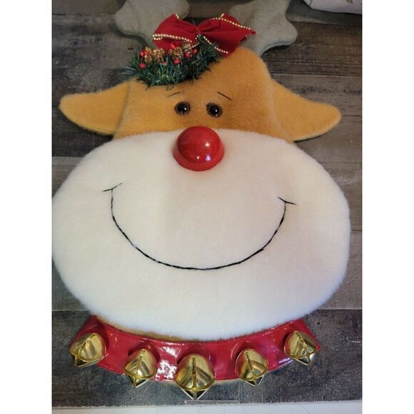 Rita Rae Rudolph reindeer bell plush sign decor Mistletoe - Picture 2 of 4